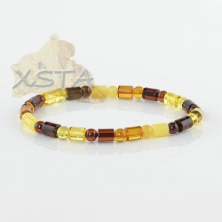 Mix amber bracelet barrels round beads
